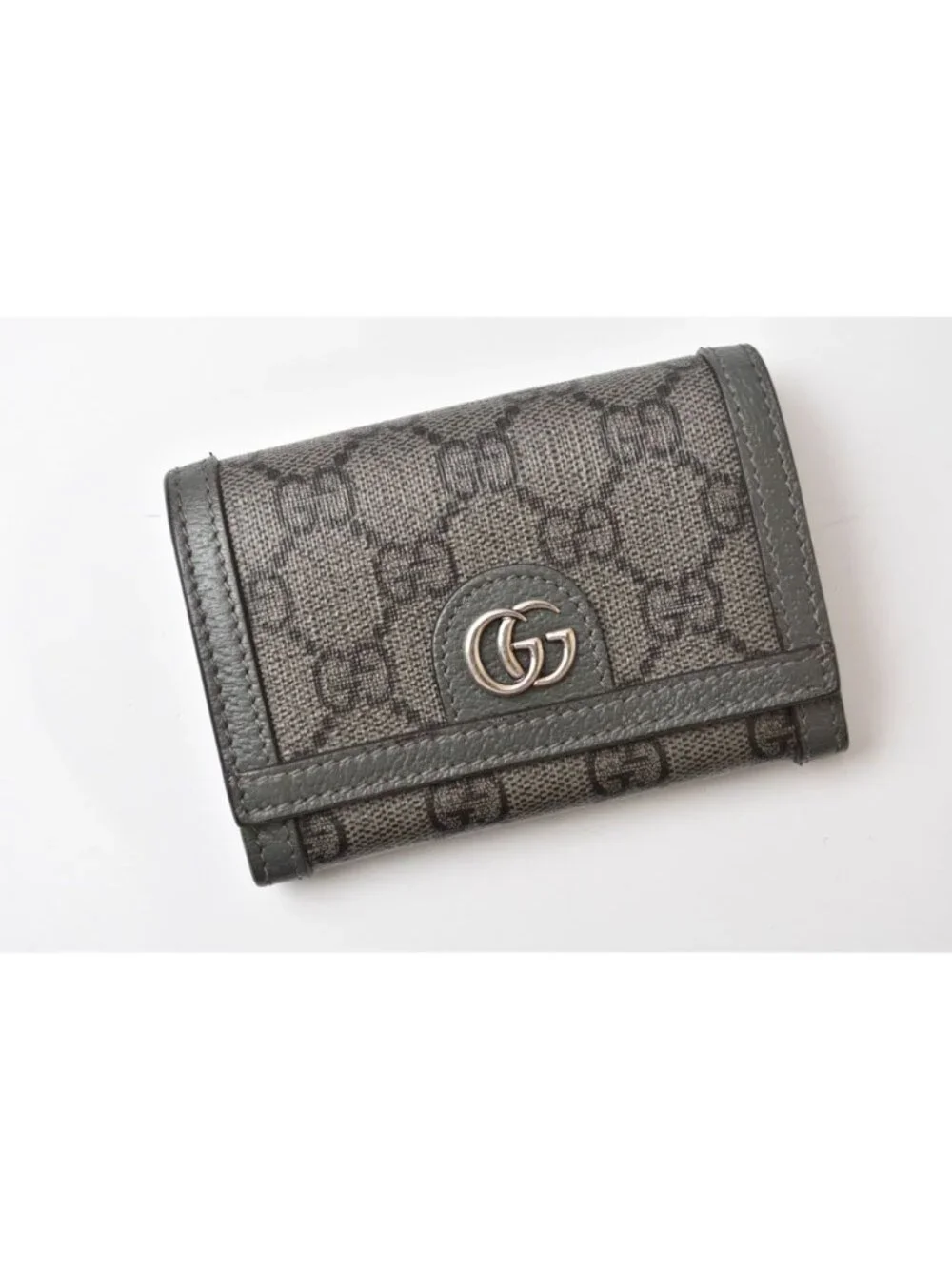 Gucci Bifold Card Slot Business Ophidia GG Supreme Gray Wallet